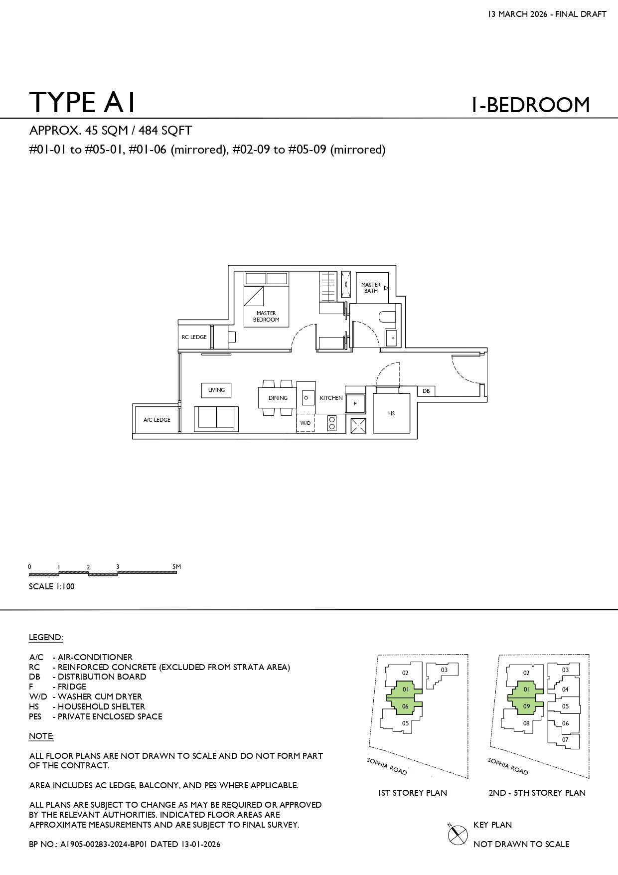 Sophia Meadow 1 Bedroom Floor Plan 1