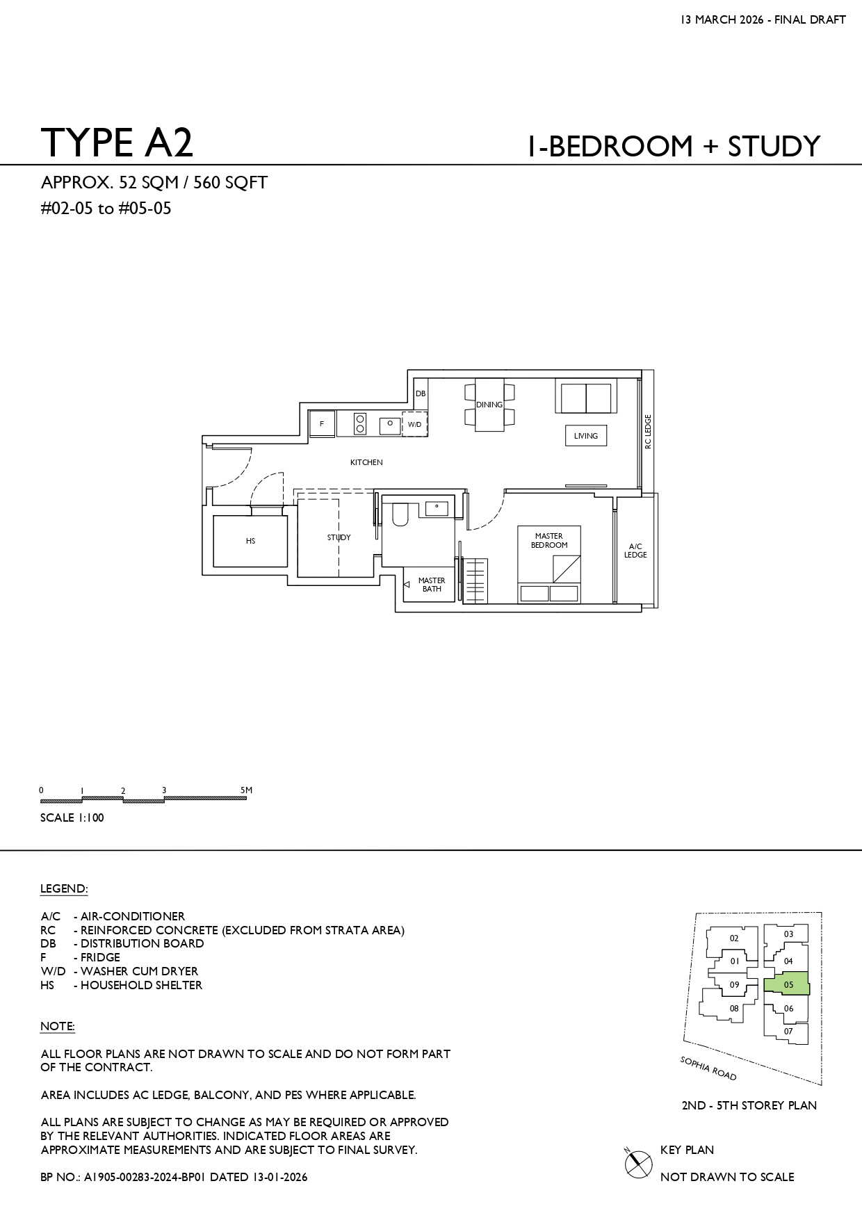 Sophia Meadow 1 Bedroom Floor Plan 2