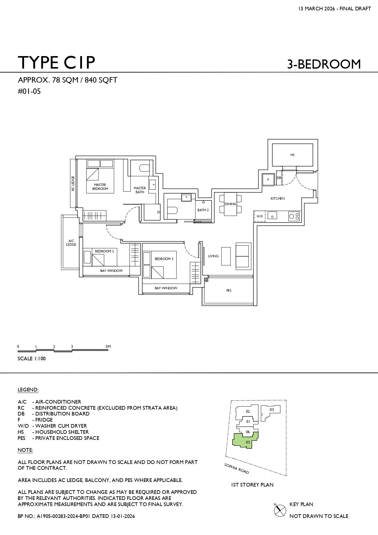 Sophia Meadow 1 Bedroom Floor Plan 3